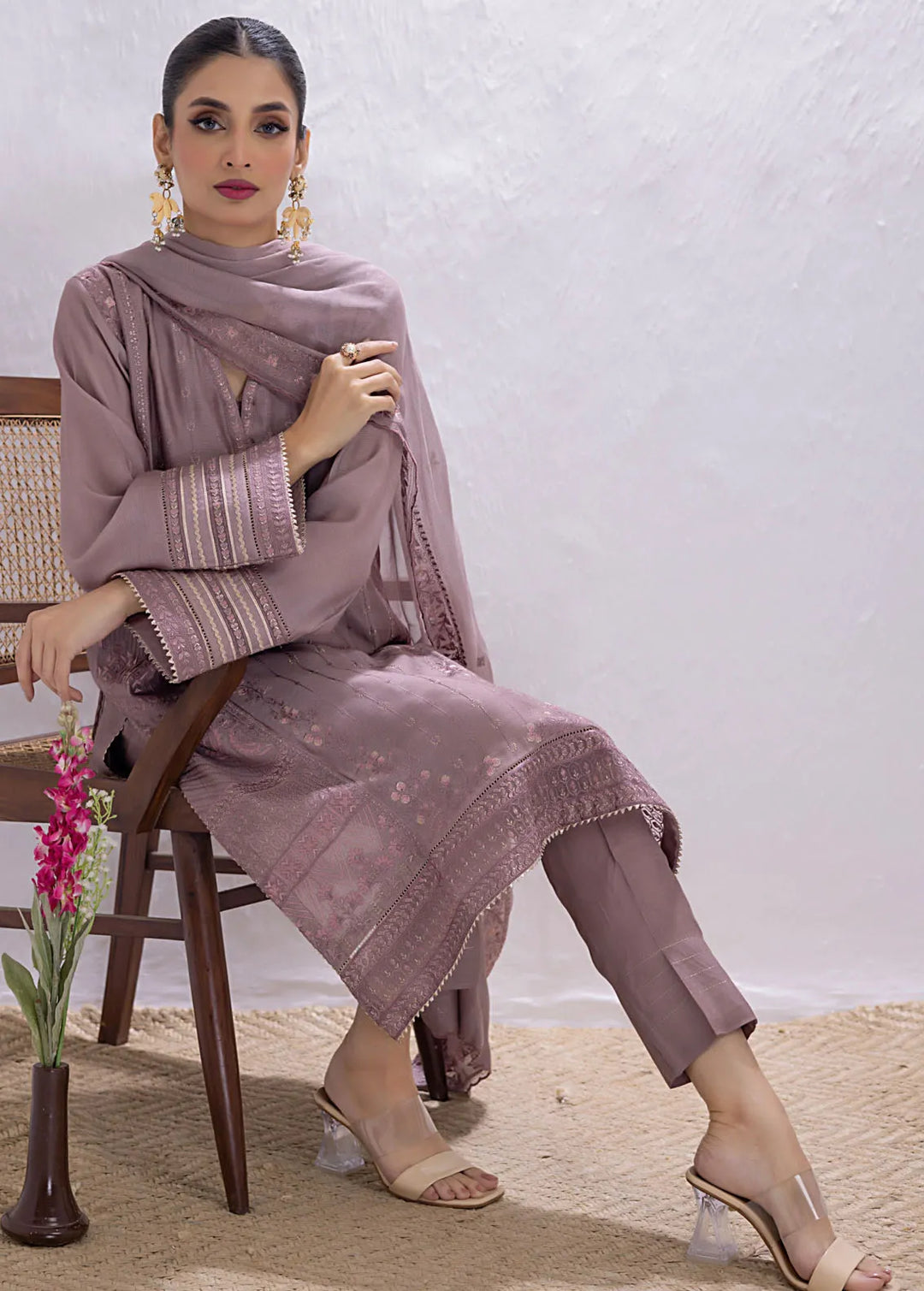 Lakhany Pret Embroidered Silk Net 3 Piece Suit LG-SK-0121