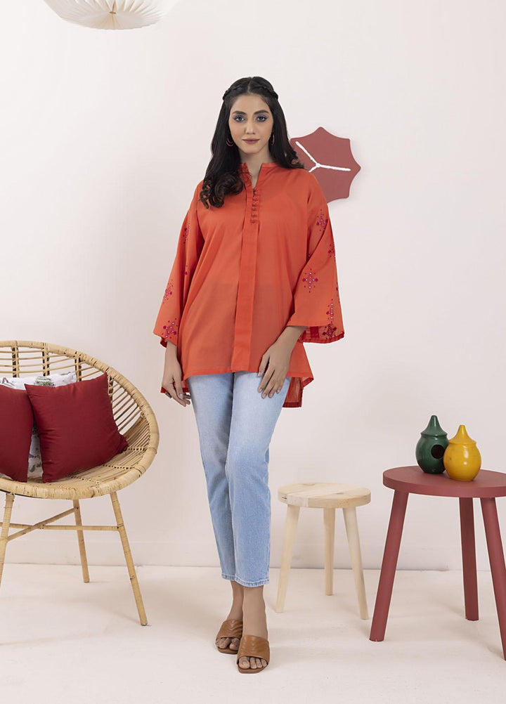 Lakhany Casual Pret  Cambric Top LG-SS-0024-W-EMB-1P