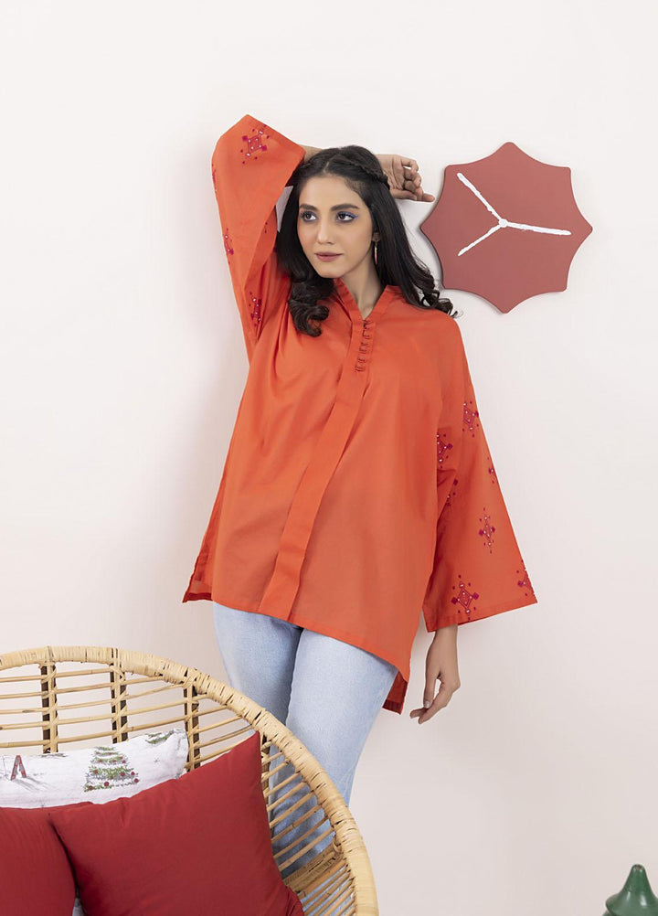 Lakhany Casual Pret  Cambric Top LG-SS-0024-W-EMB-1P