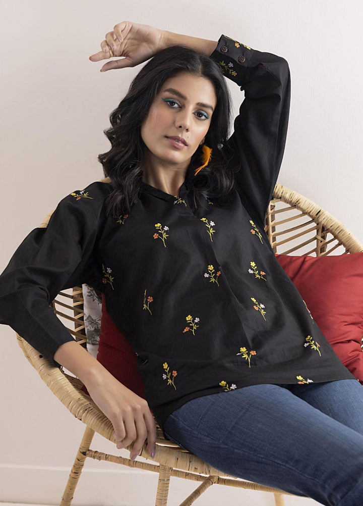 Lakhany Casual Pret  Cambric Top LG-SR-0085-W-EMB-1P