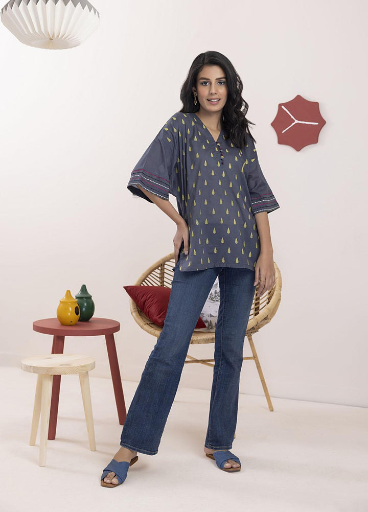 Lakhany Casual Pret  Cambric Top LG-RN-0019-W-EMB-1P