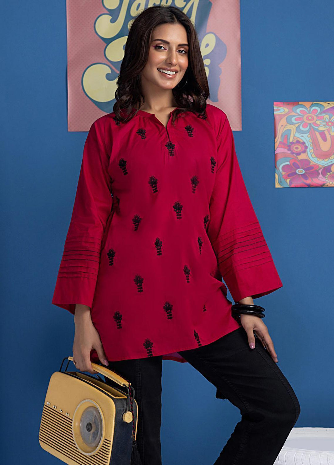 Lakhany Pret Embroidered Jacquard Kurti LSM23FT LSM-3232