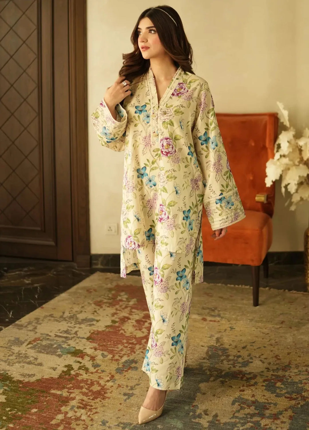 Lakhany Pret Printed Lawn 2 Piece Suit LG-RL-0113-W-PRT-2P