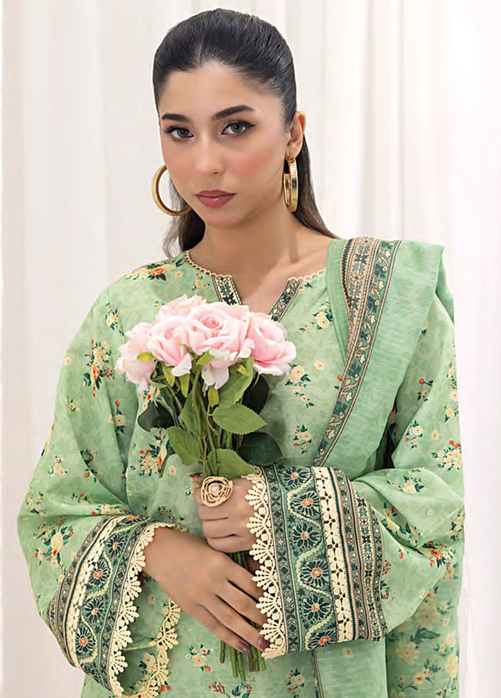 Lakhany Printed Bana dora Suits Unstitched 3 Piece LSM25MP MP-0107 - Summer Collection