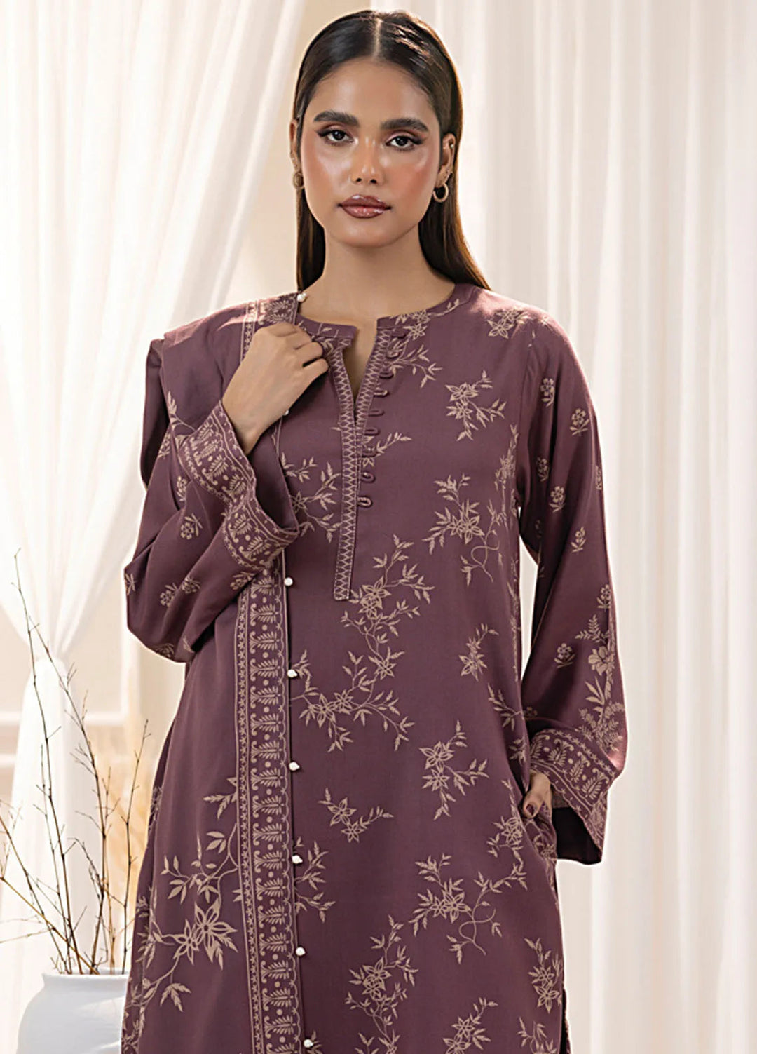 Lakhany Printed Wool Suit Unstitched 3 Piece LSM24CW LG-IZ-0269-B - Winter Collection