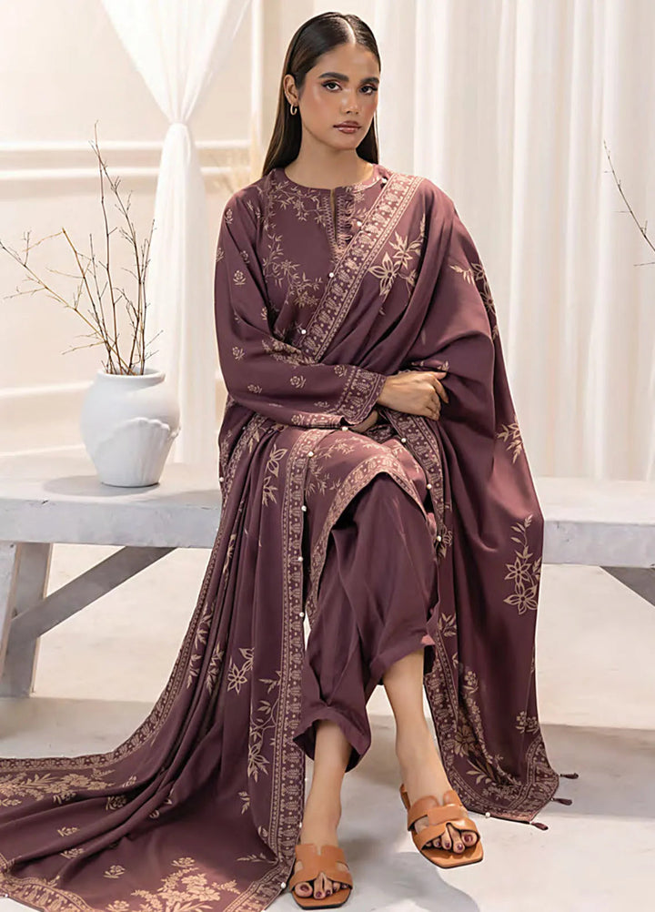 Lakhany Printed Wool Suit Unstitched 3 Piece LSM24CW LG-IZ-0269-B - Winter Collection