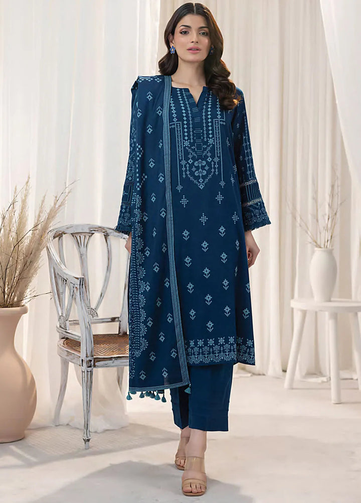 Lakhany Printed Wool Suit Unstitched 3 Piece LSM24CW LG-RL-0127-A - Winter Collection