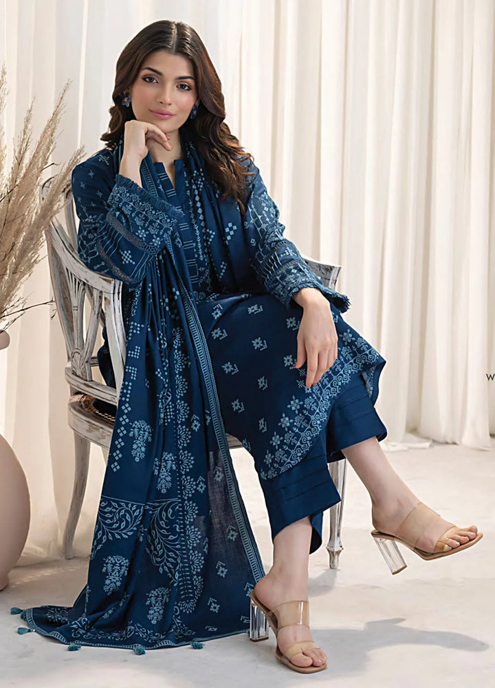 Lakhany Printed Wool Suit Unstitched 3 Piece LSM24CW LG-RL-0127-A - Winter Collection