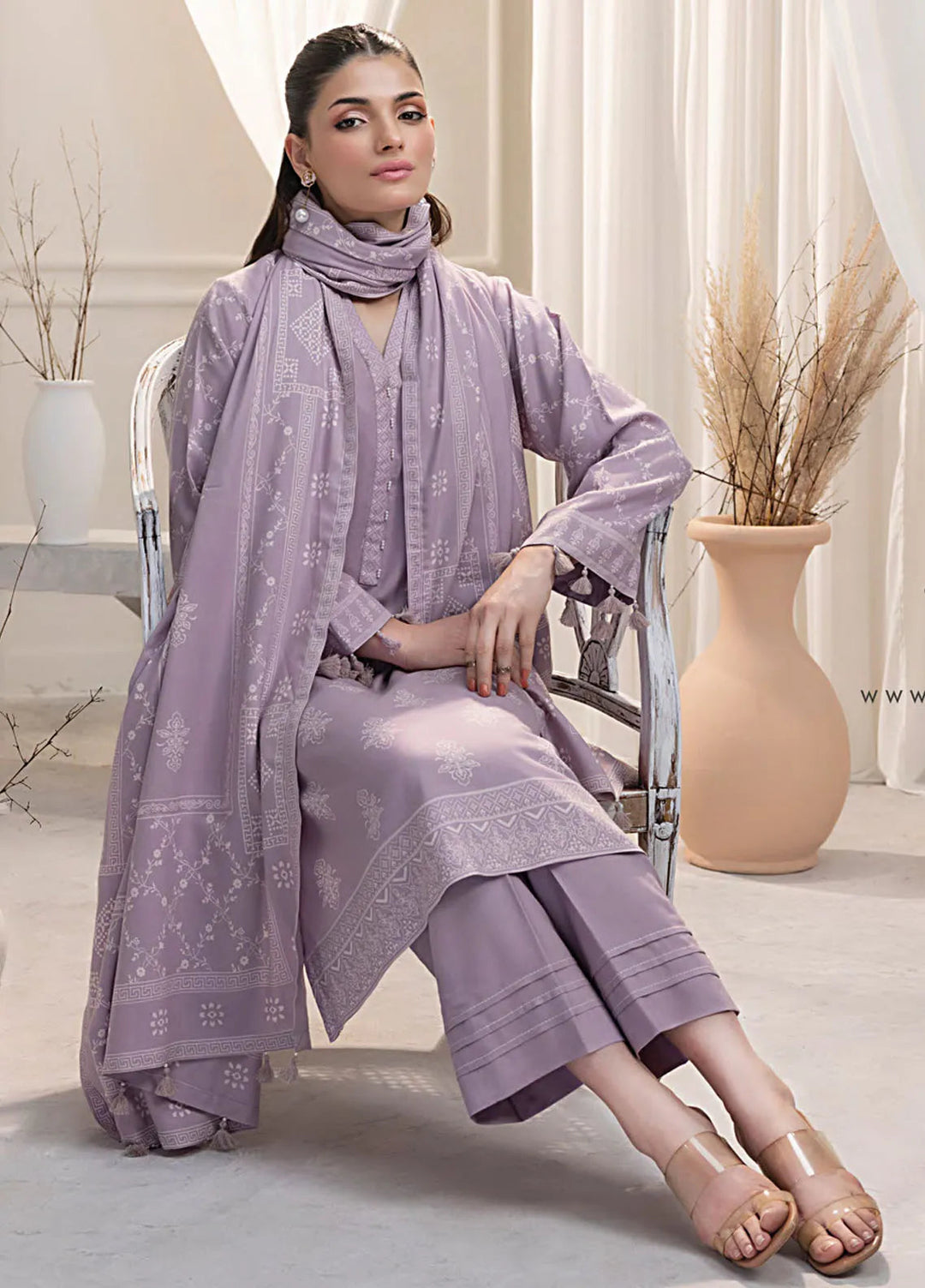 Lakhany Printed Wool Suit Unstitched 3 Piece LSM24CW LG-RL-0128-A - Winter Collection
