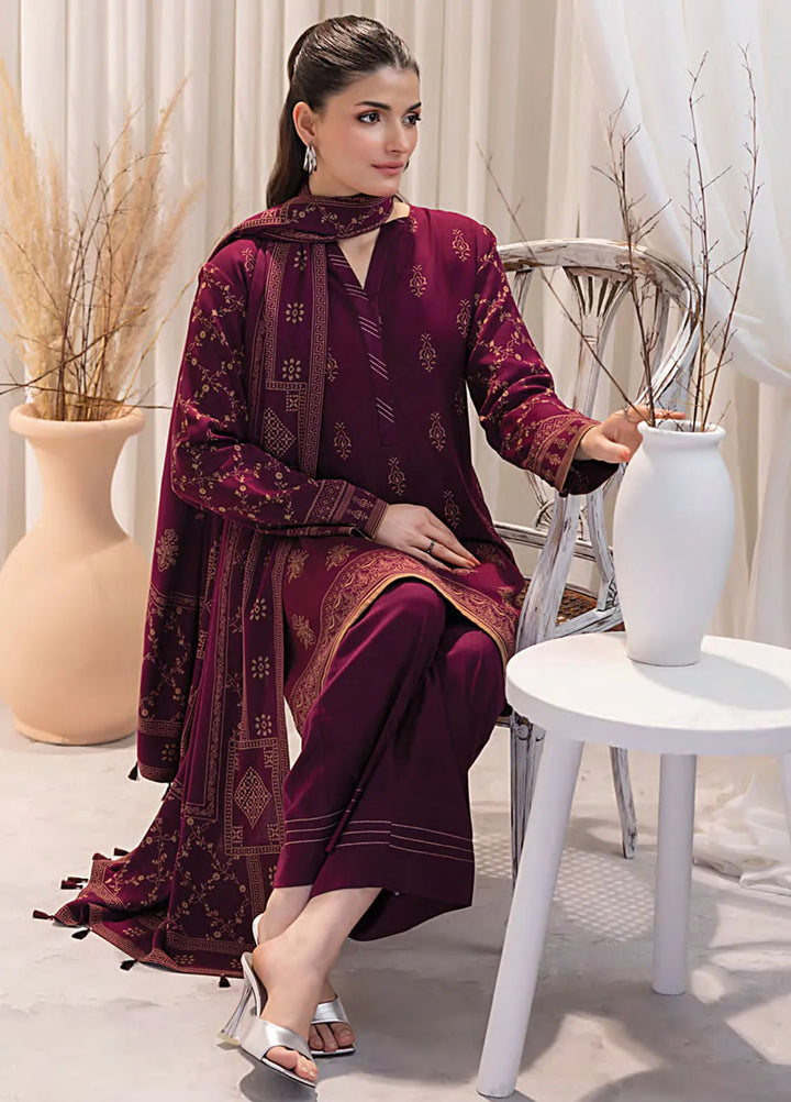Lakhany Printed Wool Suit Unstitched 3 Piece LSM24CW LG-RL-0128-B - Winter Collection
