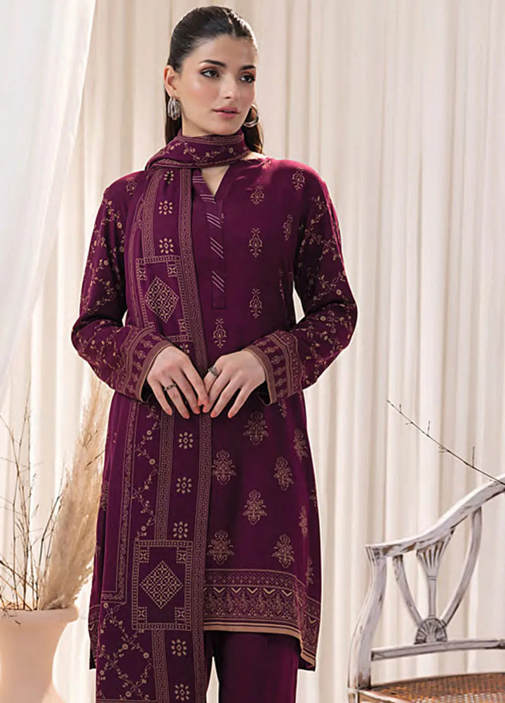 Lakhany Printed Wool Suit Unstitched 3 Piece LSM24CW LG-RL-0128-B - Winter Collection