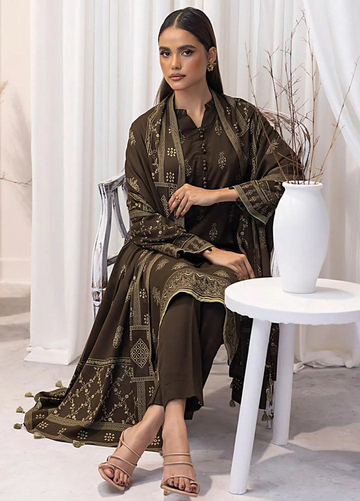 Lakhany Printed Wool Suit Unstitched 3 Piece LSM24CW LG-RL-0128-C - Winter Collection