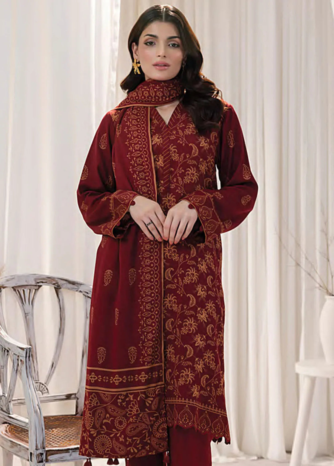 wool dresses for winter in pakistan 3 Piece Woolen Collection