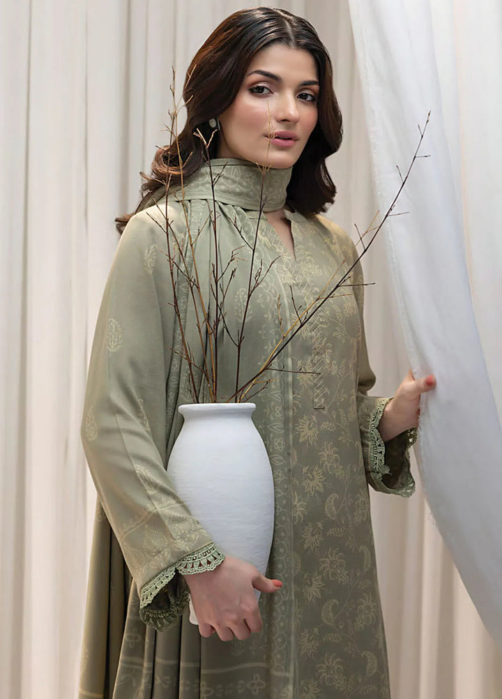 Lakhany Printed Wool Suit Unstitched 3 Piece LSM24CW LG-UB-0095-B - Winter Collection