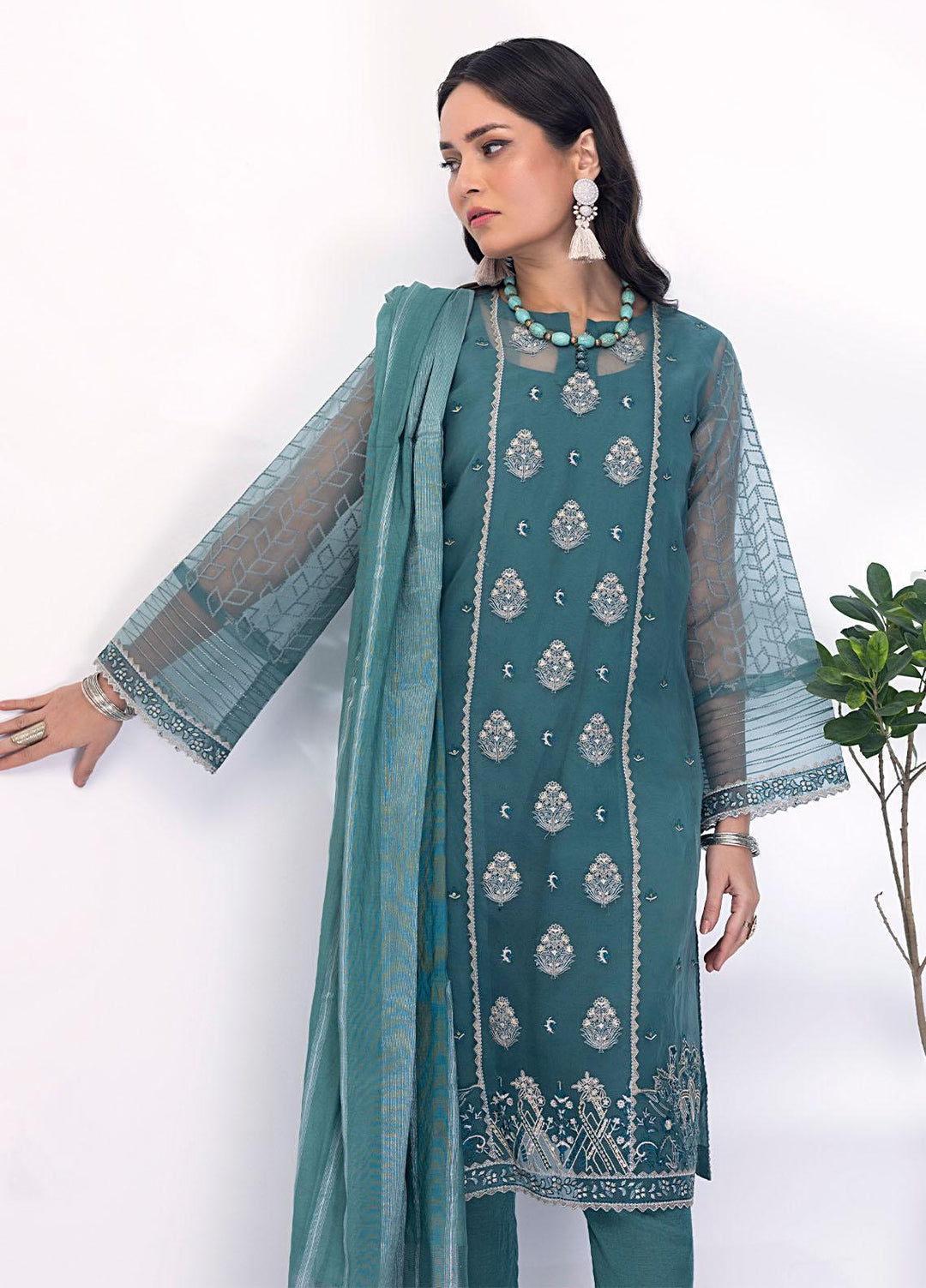 Lakhany Pret Embroidered Organza 3 Piece Suit LSM23RW LG-SS-0099