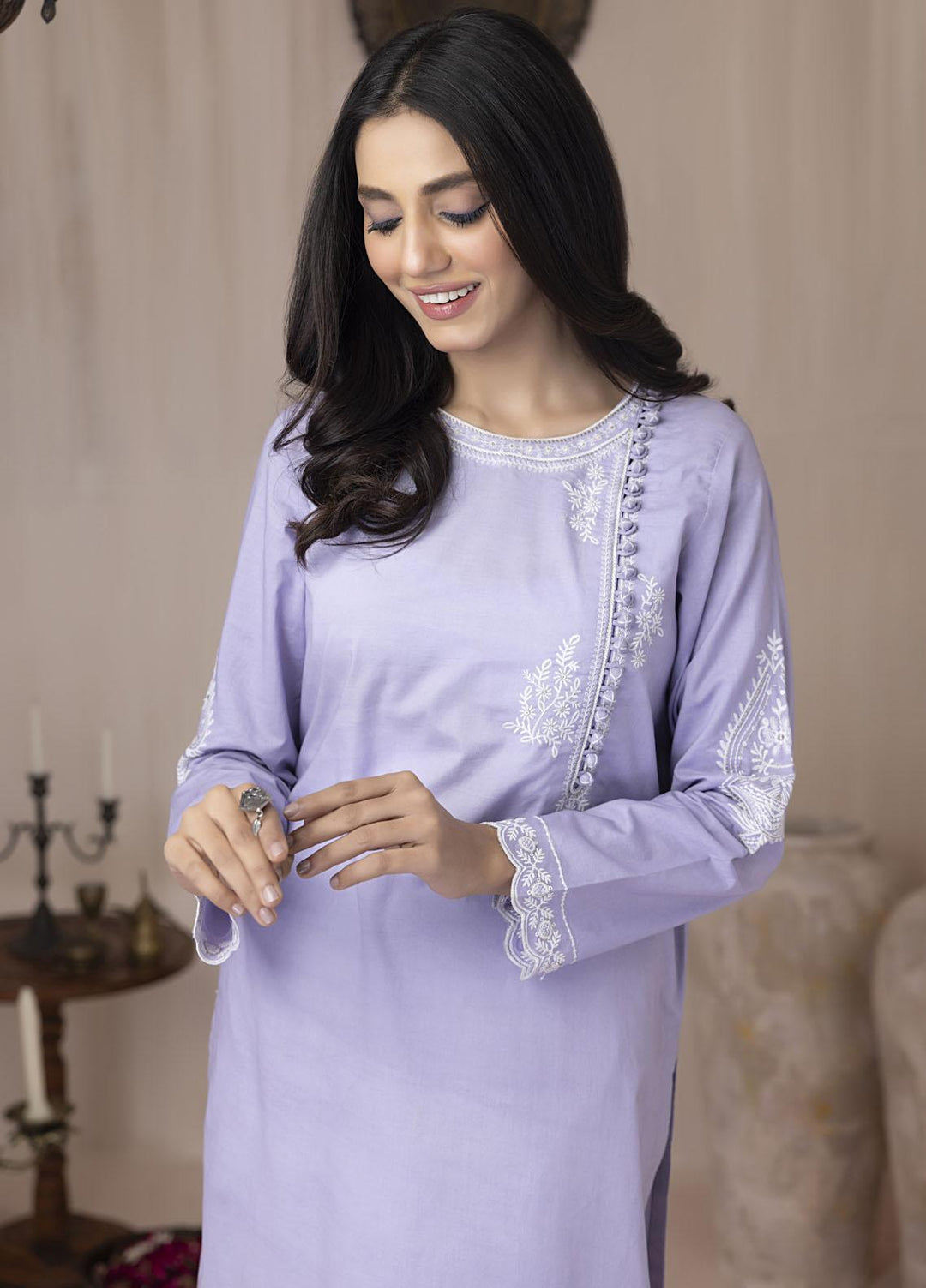 Lakhany Pret Embroidered Cambric Kurti LSM-3041