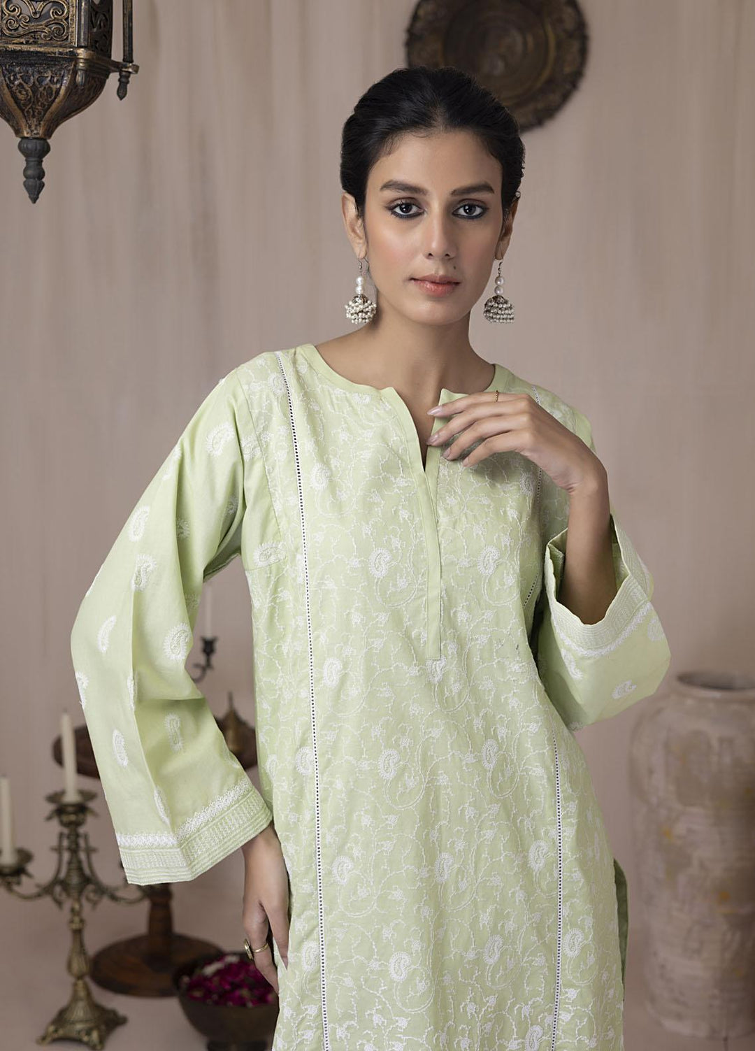 Lakhany Pret Embroidered Cambric Kurti LSM-3042