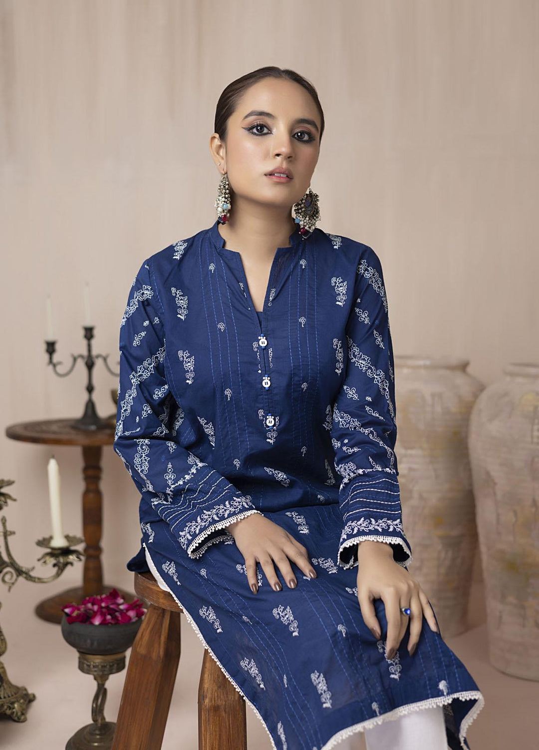Lakhany Pret Embroidered Cambric Kurti LSM-3040