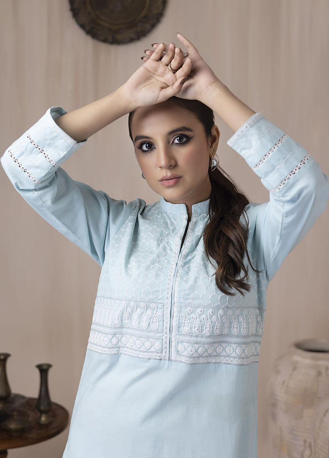 Lakhany Pret Embroidered Cambric Kurti LSM-3046