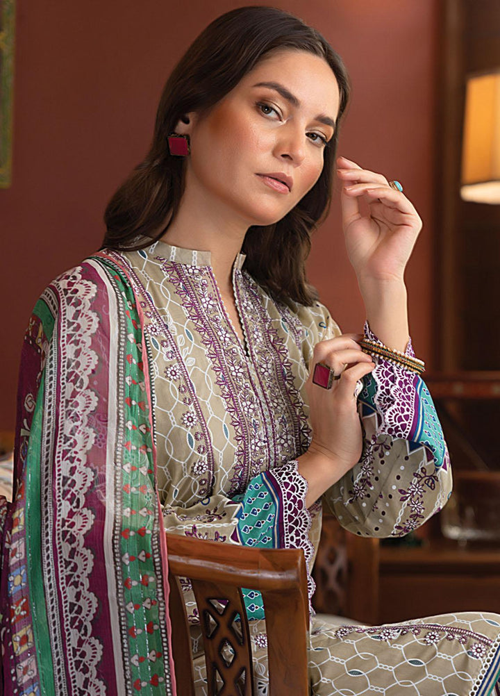 Lakhany Embroidered Lawn Suits Unstitched 3 Piece LSM23SS LG-EA-0445 - Spring / Summer Collection