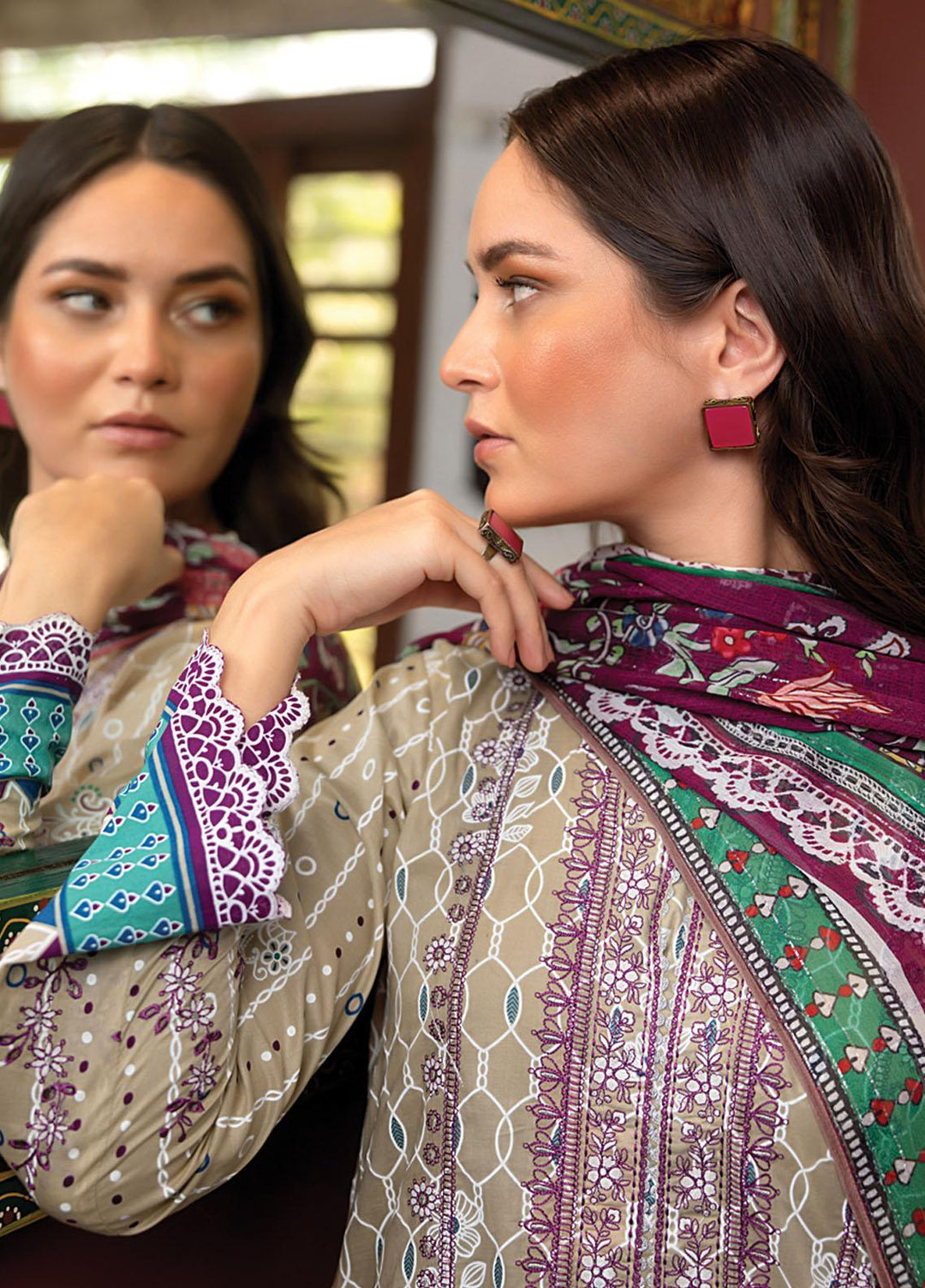 Lakhany Embroidered Lawn Suits Unstitched 3 Piece LSM23SS LG-EA-0445 - Spring / Summer Collection