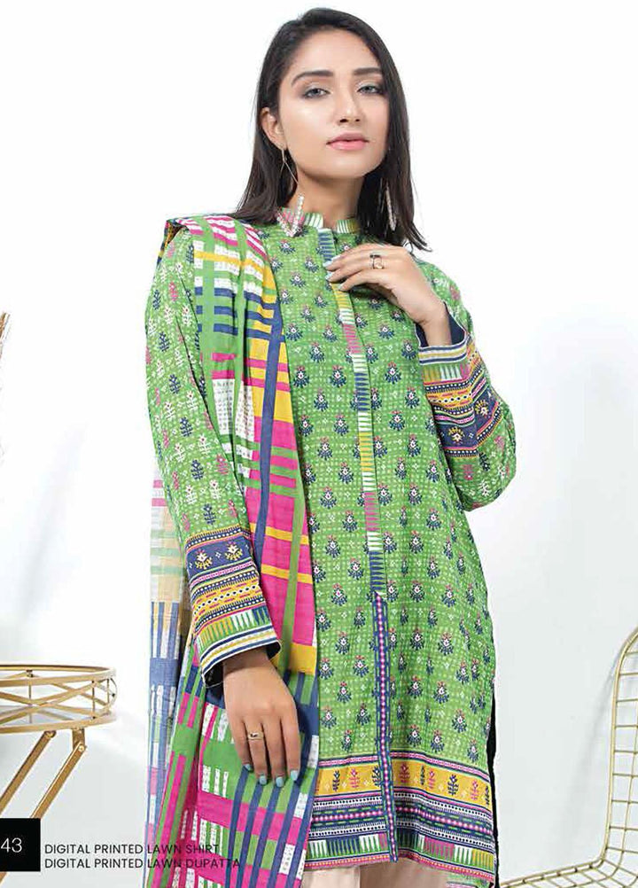 Lakhany Printed Lawn Suits Unstitched 2 Piece LSM21-SP2 TPC-2195 - Summer Collection