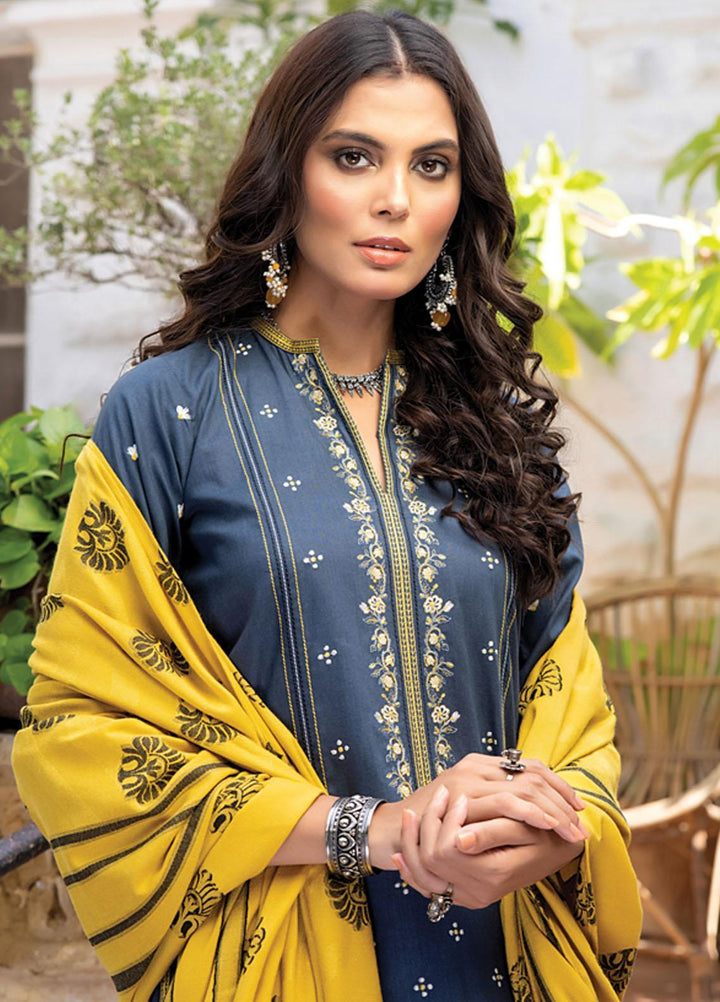 Lakhany Embroidered Slub Suits Unstitched 3 Piece LSM22W WES-SR-0039 - Winter Collection