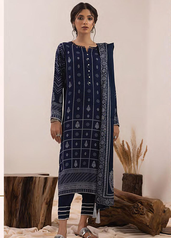 Lakhany Printed Pashmina Suits Unstitched 3 Piece LSM23PP LG-AM-0050-A - Winter Collection