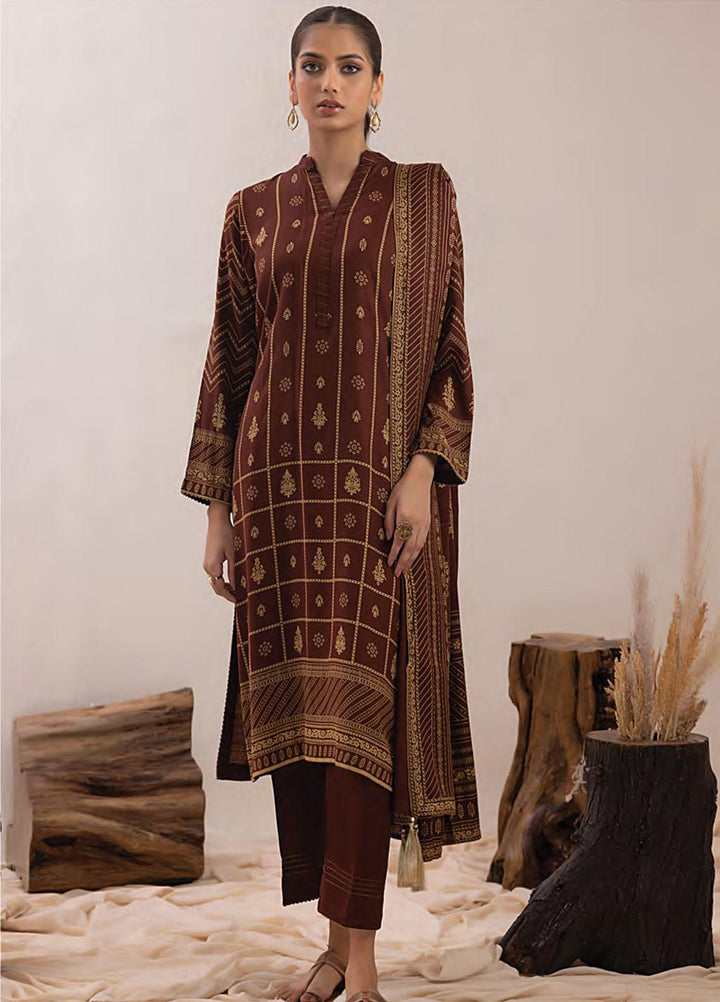 Lakhany Printed Pashmina Suits Unstitched 3 Piece LSM23PP LG-AM-0050-C - Winter Collection