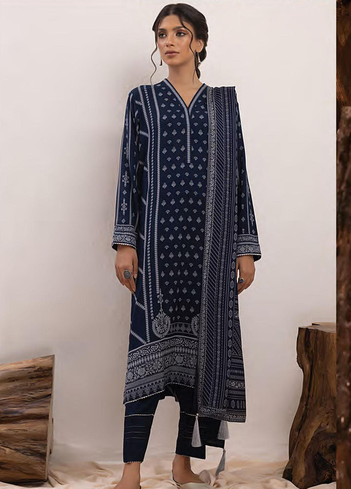 Lakhany Printed Pashmina Suits Unstitched 3 Piece LSM23PP LG-RM-0011-B - Winter Collection