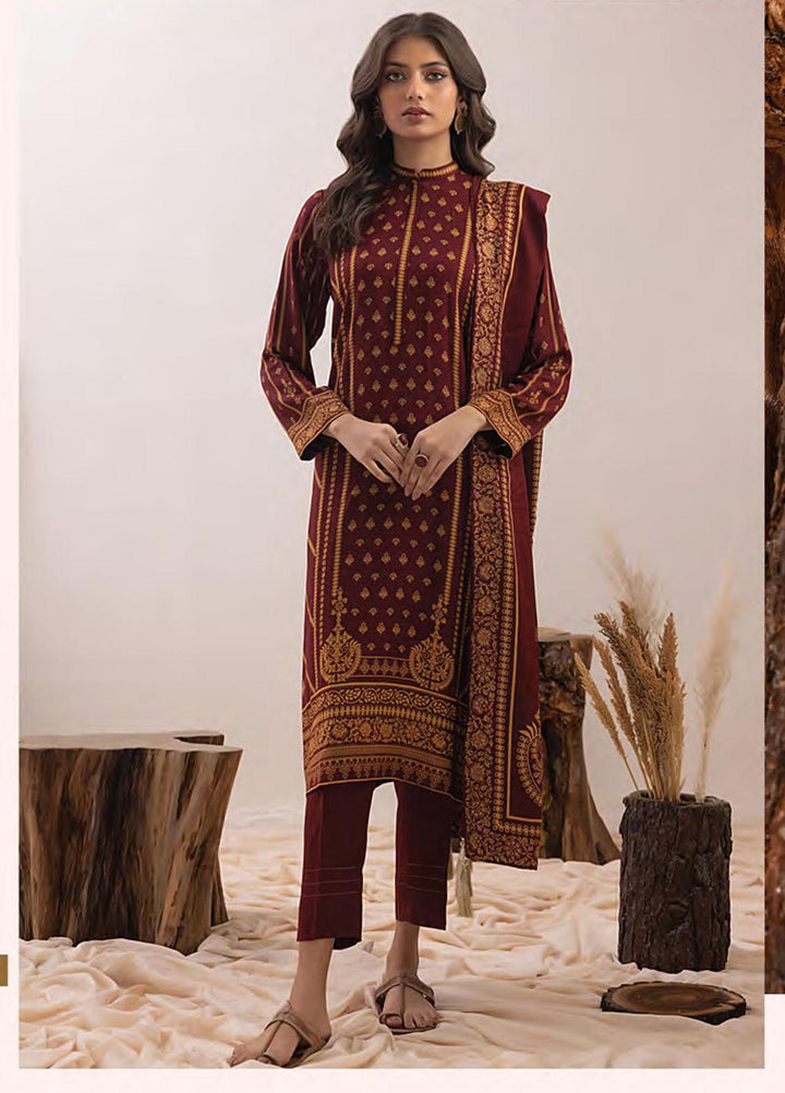 Lakhany Printed Pashmina Suits Unstitched 3 Piece LSM23PP LG-RM-0011-C - Winter Collection