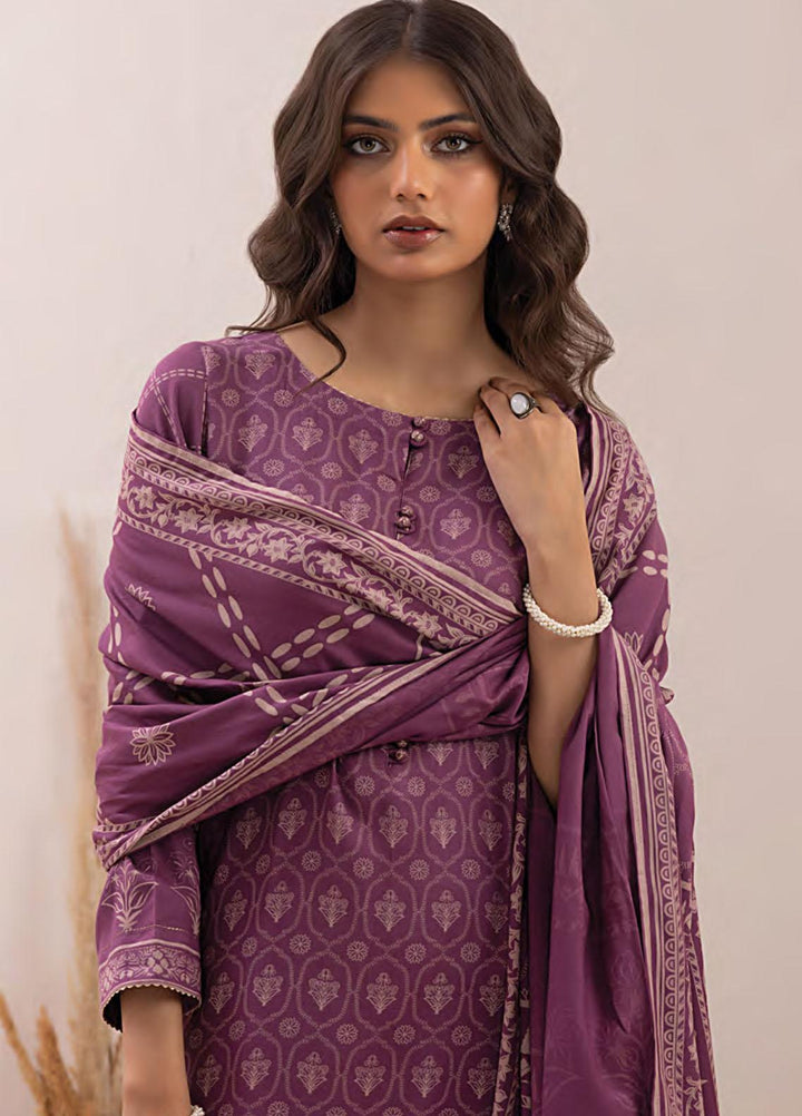 Lakhany Printed Pashmina Suits Unstitched 3 Piece LSM23PP LG-RM-0012-A - Winter Collection