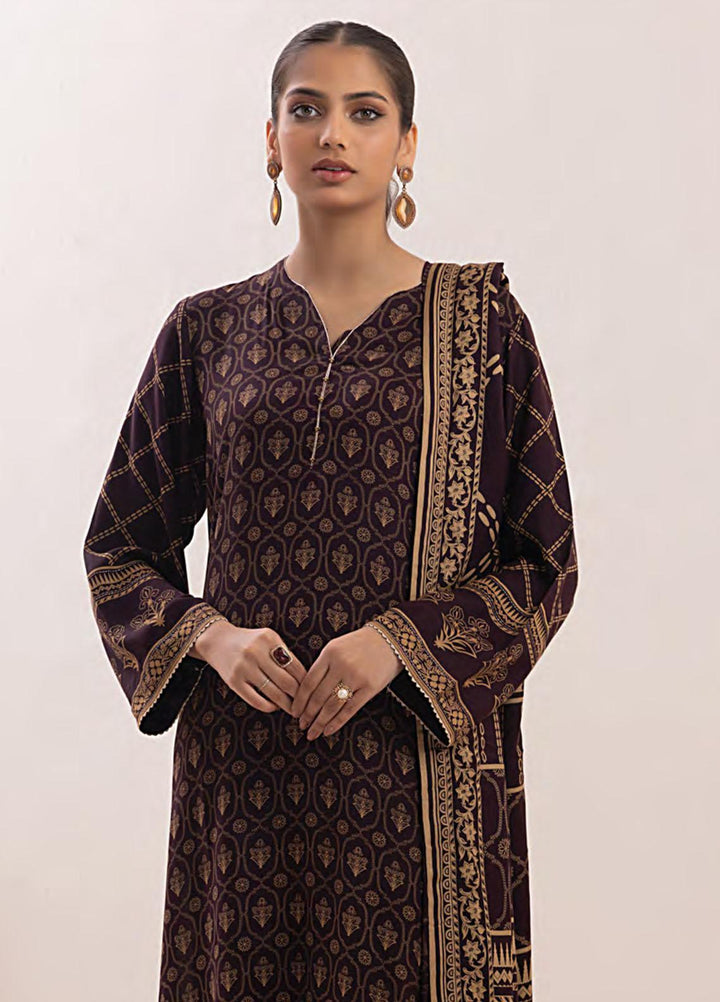 Lakhany Printed Pashmina Suits Unstitched 3 Piece LSM23PP LG-RM-0012-C - Winter Collection