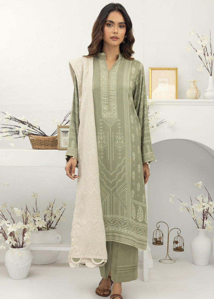 Lakhany Printed Pashmina Suits Unstitched 3 Piece LSM23PS LG-AM-0028-B - Winter Collection