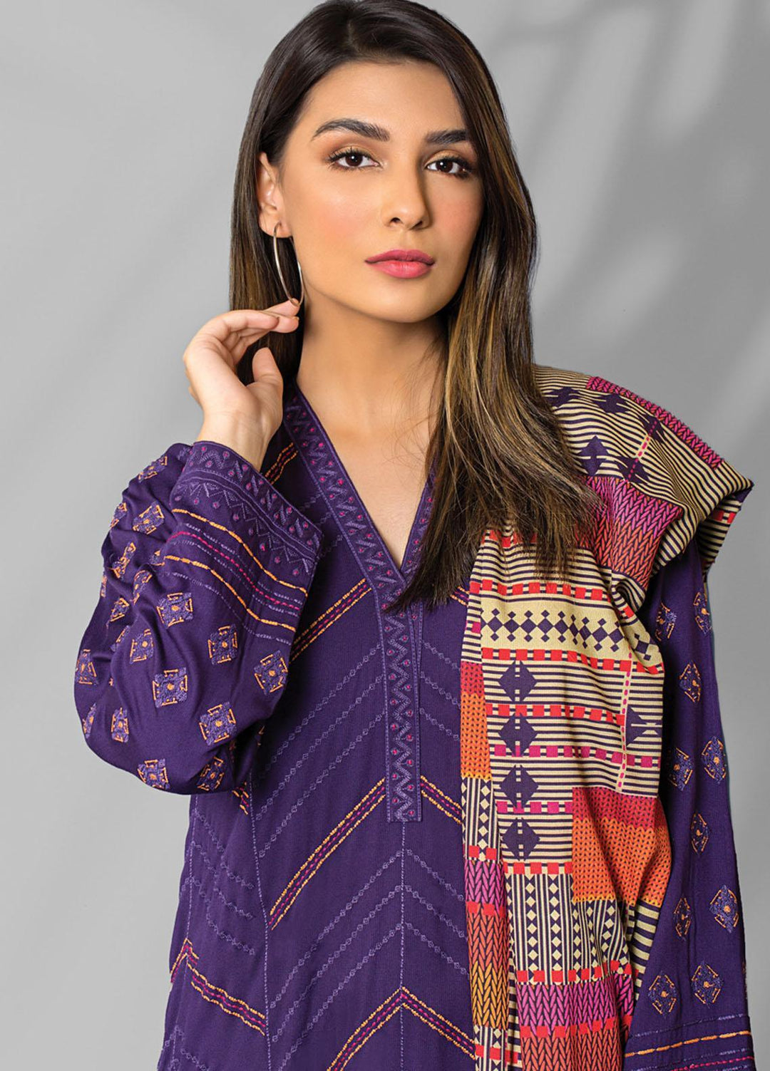 Lakhany Embroidered Karandi Suits Unstitched 3 Piece LSM22WE WEC-SA-0134 - Winter Collection
