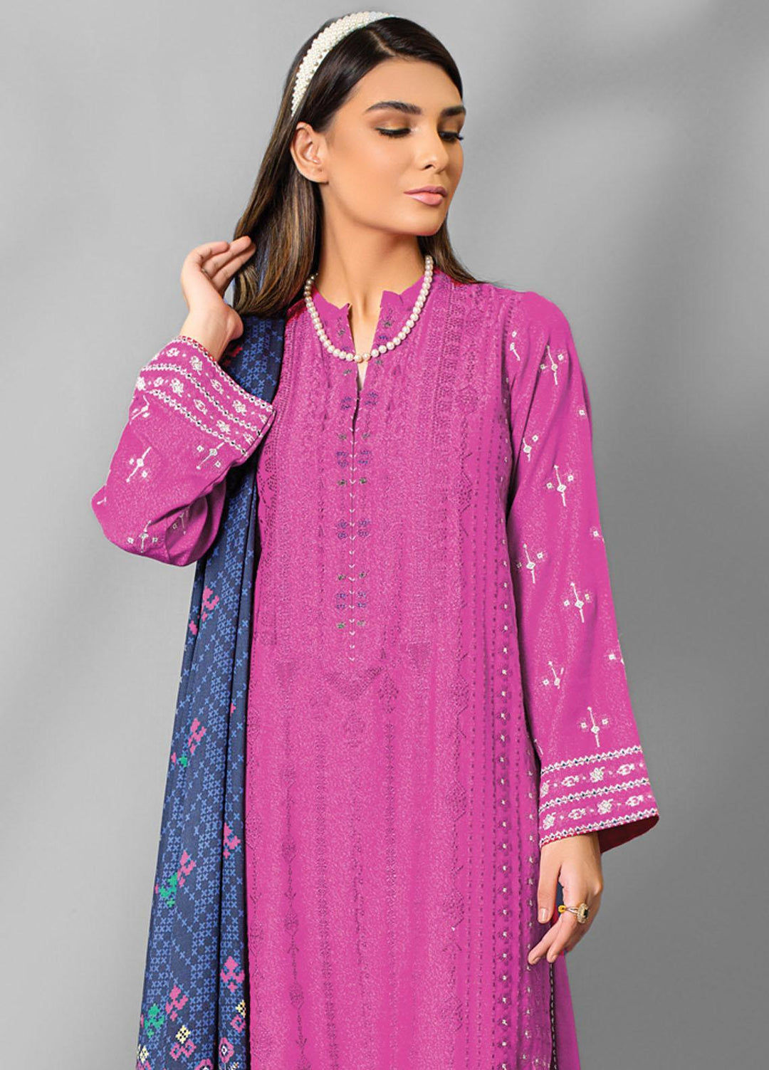 Lakhany Embroidered Karandi Suits Unstitched 3 Piece LSM22WE WEC-SA-0136 - Winter Collection