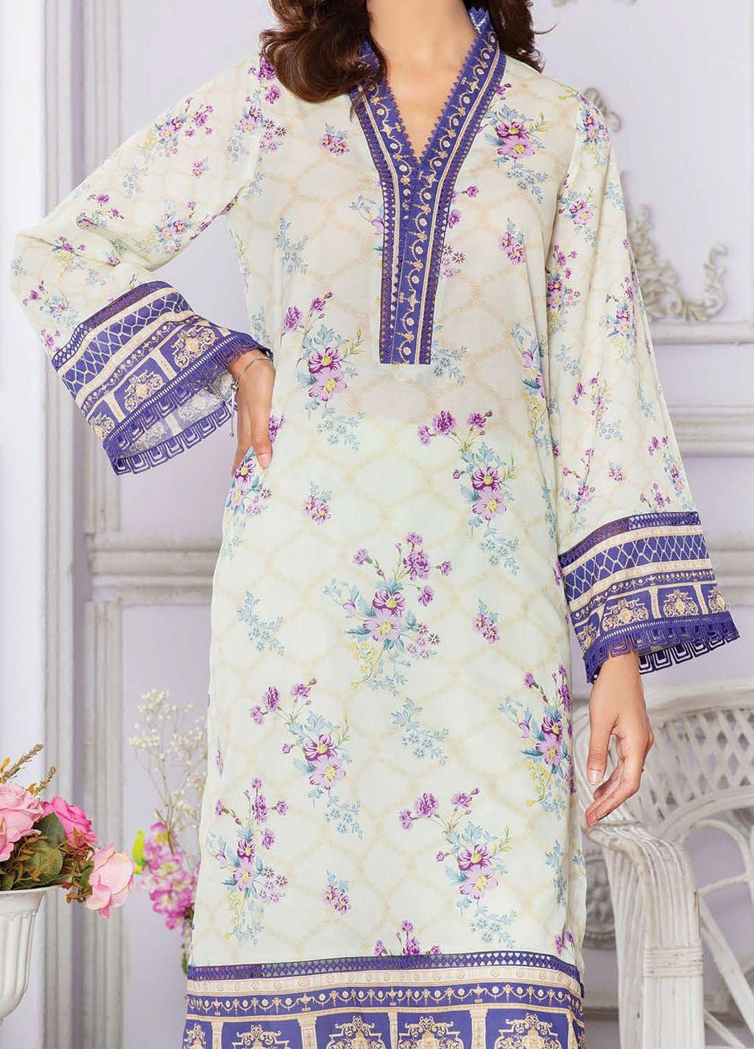LALA Textiles Printed Lawn  Unstitched Kurties LT22DK LIANA LA-0022 - Summer Collection