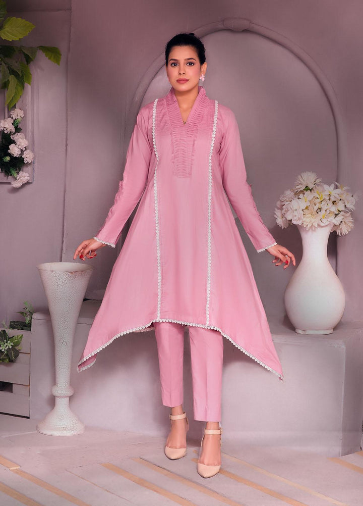 Lalam Casual Pret  Cotton 2 Piece Suit LM23CP Salmon