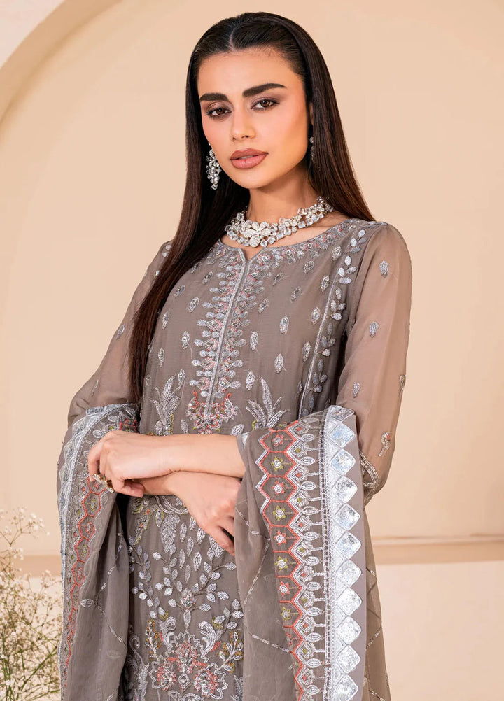 Lallaria by Noorma Kaamal Embroidered Chiffon Suit Unstitched 4 Piece NKL24L NK-LLC-26 - Festive Collection