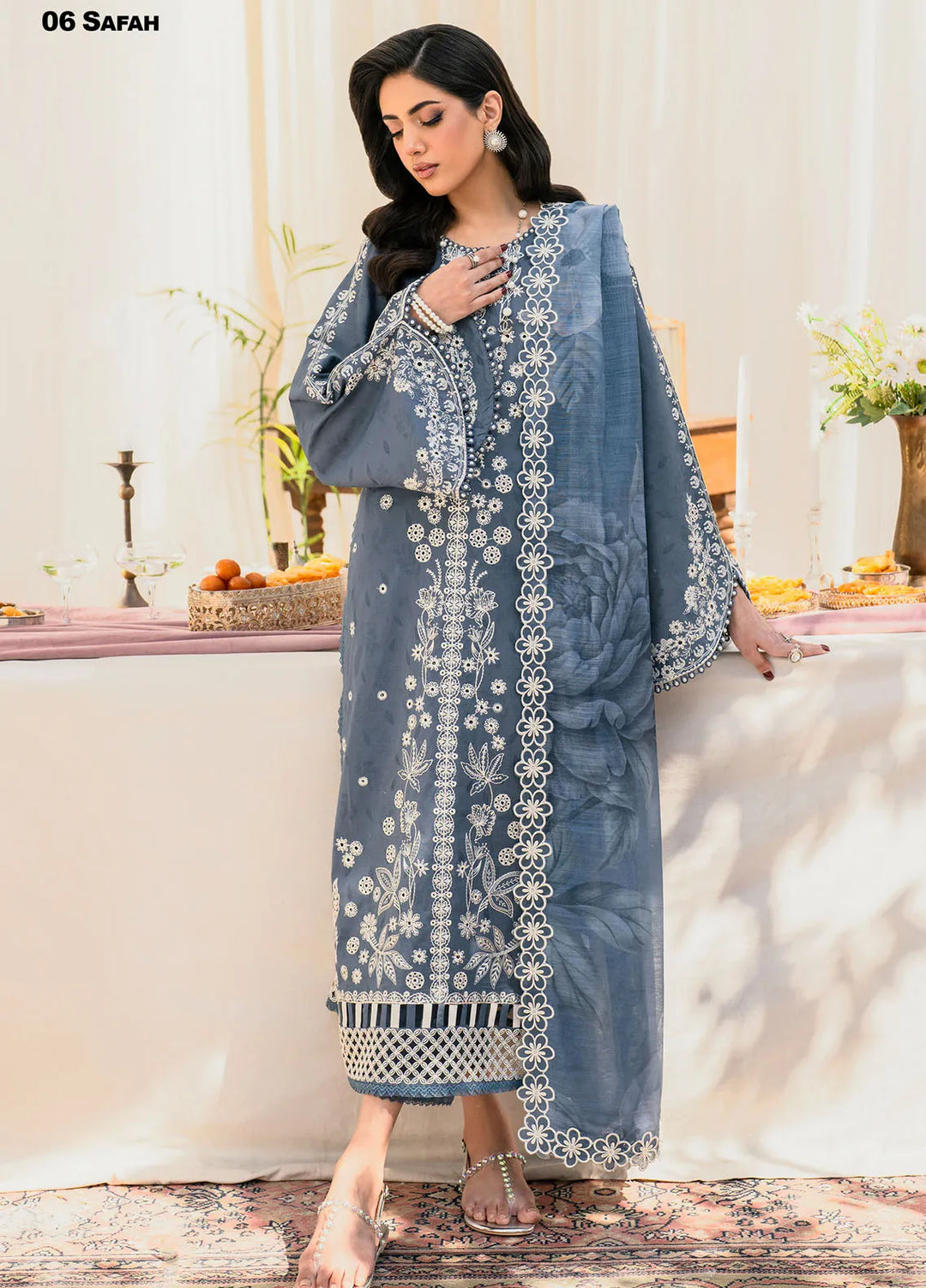Lamhay by Zarif Embroidered Lawn Suit Unstitched 3 Piece ZF25LL LMLW-06 Safah - Summer Collection