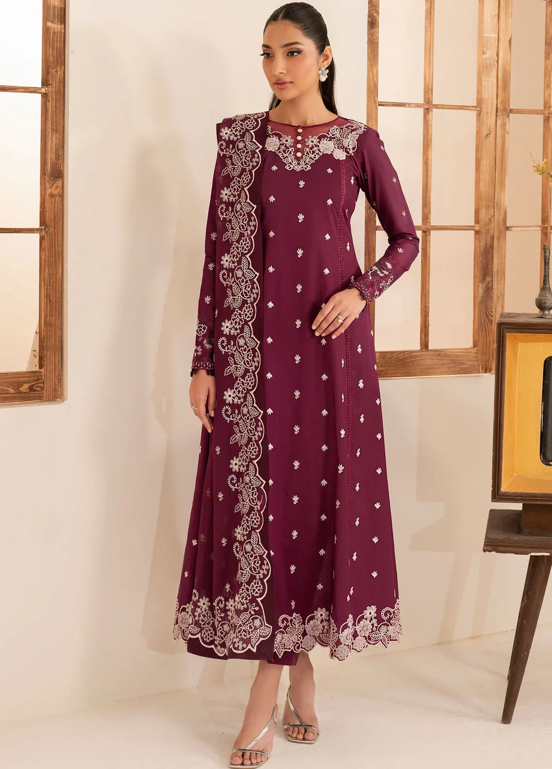 Lamhay by Zarif Embroidered Lawn Suit Unstitched 3 Piece ZF25LL LMLW-08 Tehmeen - Summer Collection
