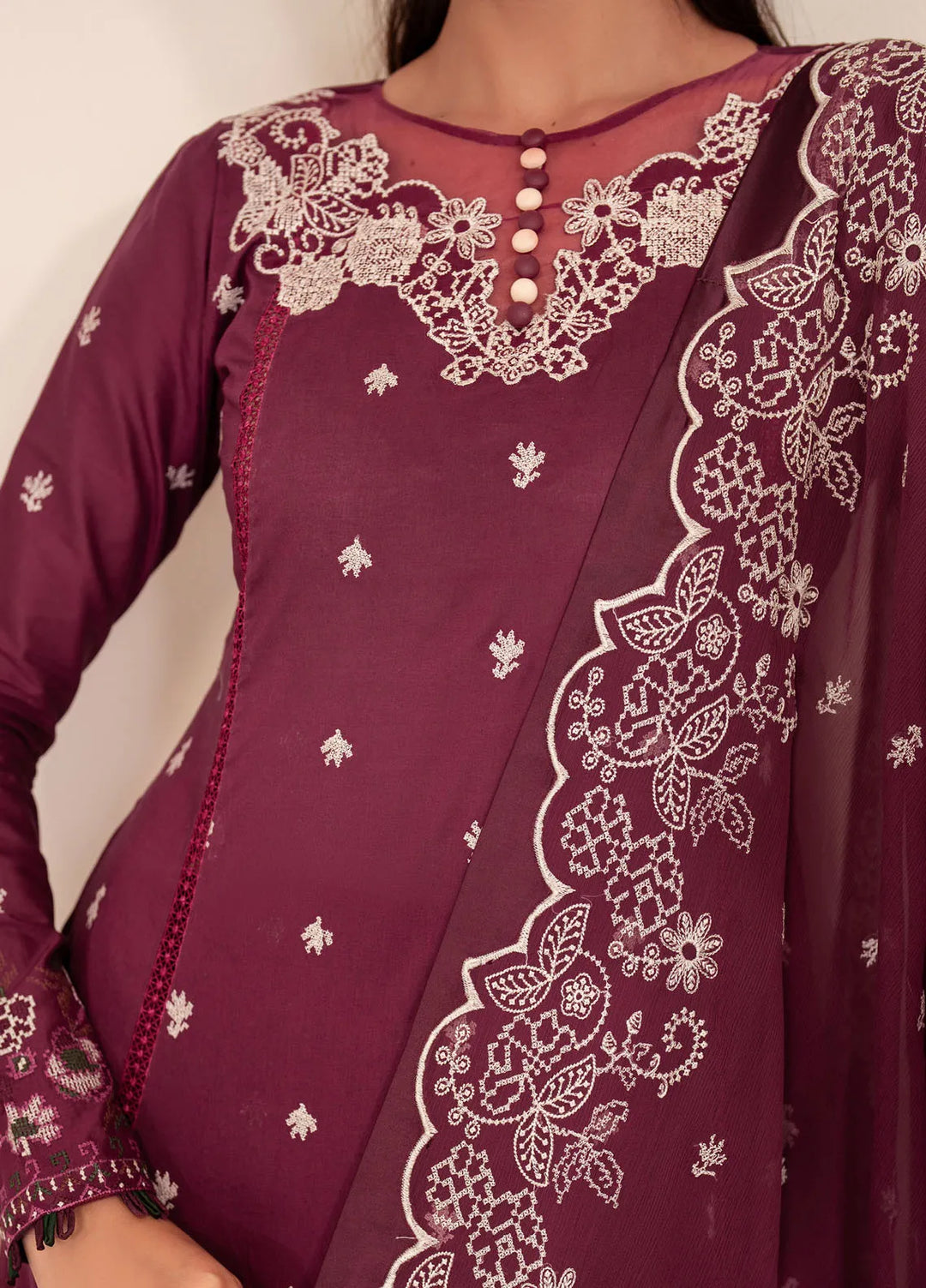Lamhay by Zarif Embroidered Lawn Suit Unstitched 3 Piece ZF25LL LMLW-08 Tehmeen - Summer Collection