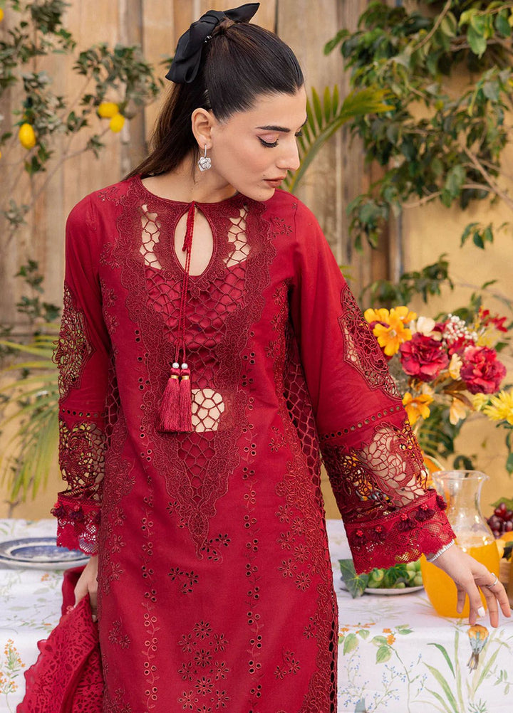 Lamour by Saad Shaikh Embroidered Lawn Suit Unstitched 3 Piece SSK24L Rose  - Summer Collection