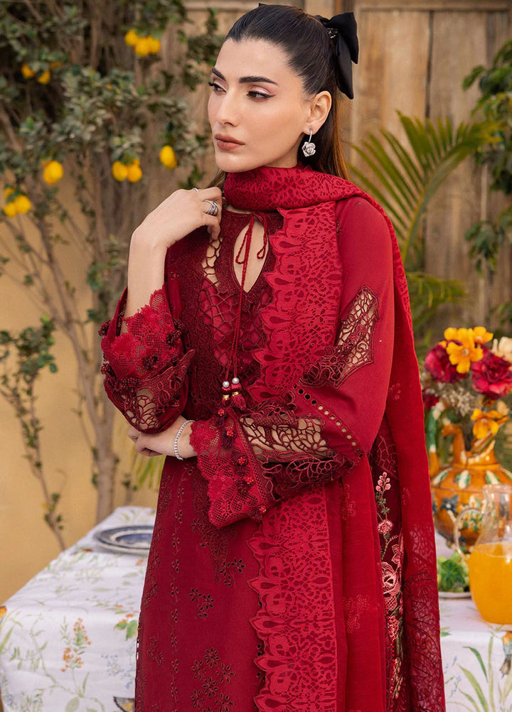 Lamour by Saad Shaikh Embroidered Lawn Suit Unstitched 3 Piece SSK24L Rose  - Summer Collection