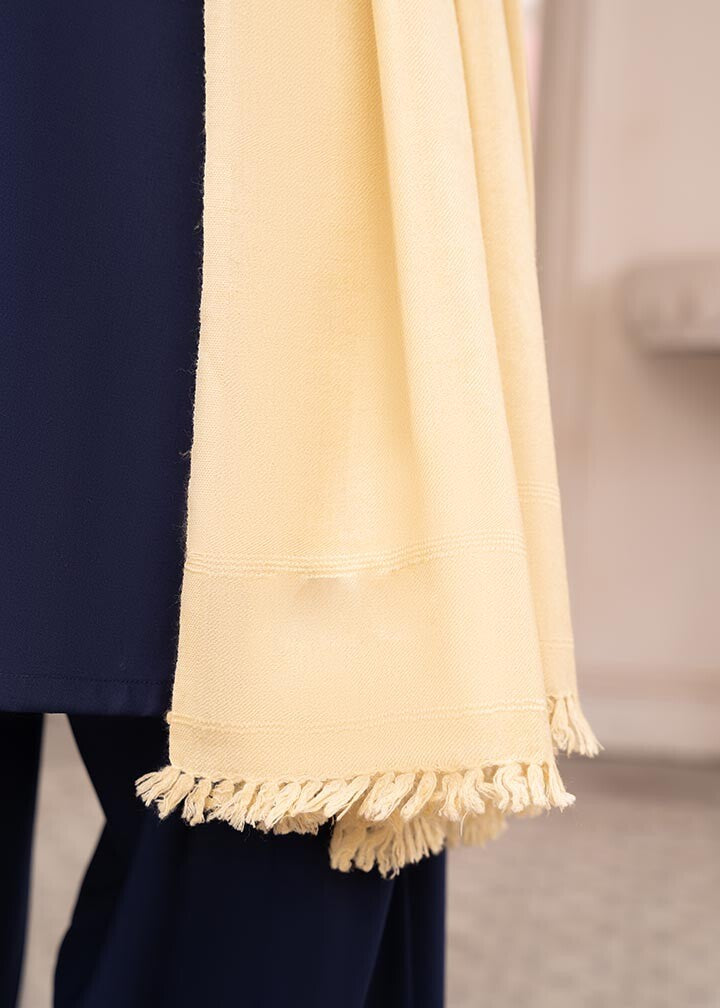 Muraqsh Ready To Wear Solids  Men Cream Wool Shawl ABD-CSTD - Winter Collection