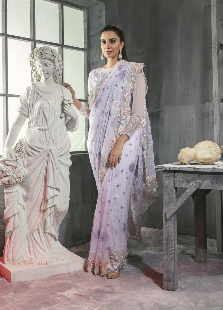 Laveen Embroidered Chiffon  Unstitched Saree LV22MNF LCM-003-22 Laveen Vivacious - Luxury Festive Collection