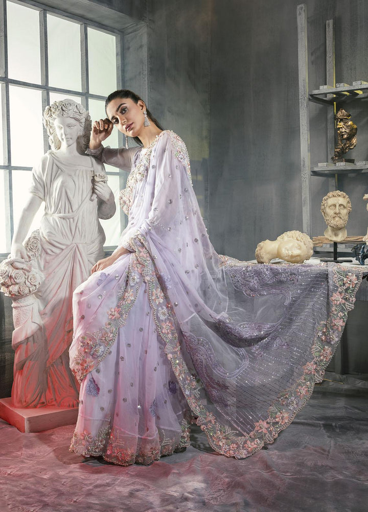 Laveen Embroidered Chiffon  Unstitched Saree LV22MNF LCM-003-22 Laveen Vivacious - Luxury Festive Collection