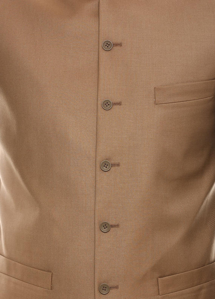 Lawrencepur Poly Viscose Plain Waistcoats for Men -  2240-22508-040-0-002 Brown