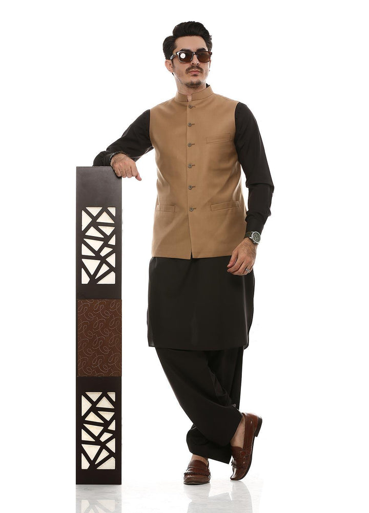 Lawrencepur Poly Viscose Plain Waistcoats for Men -  2240-22508-040-0-002 Brown