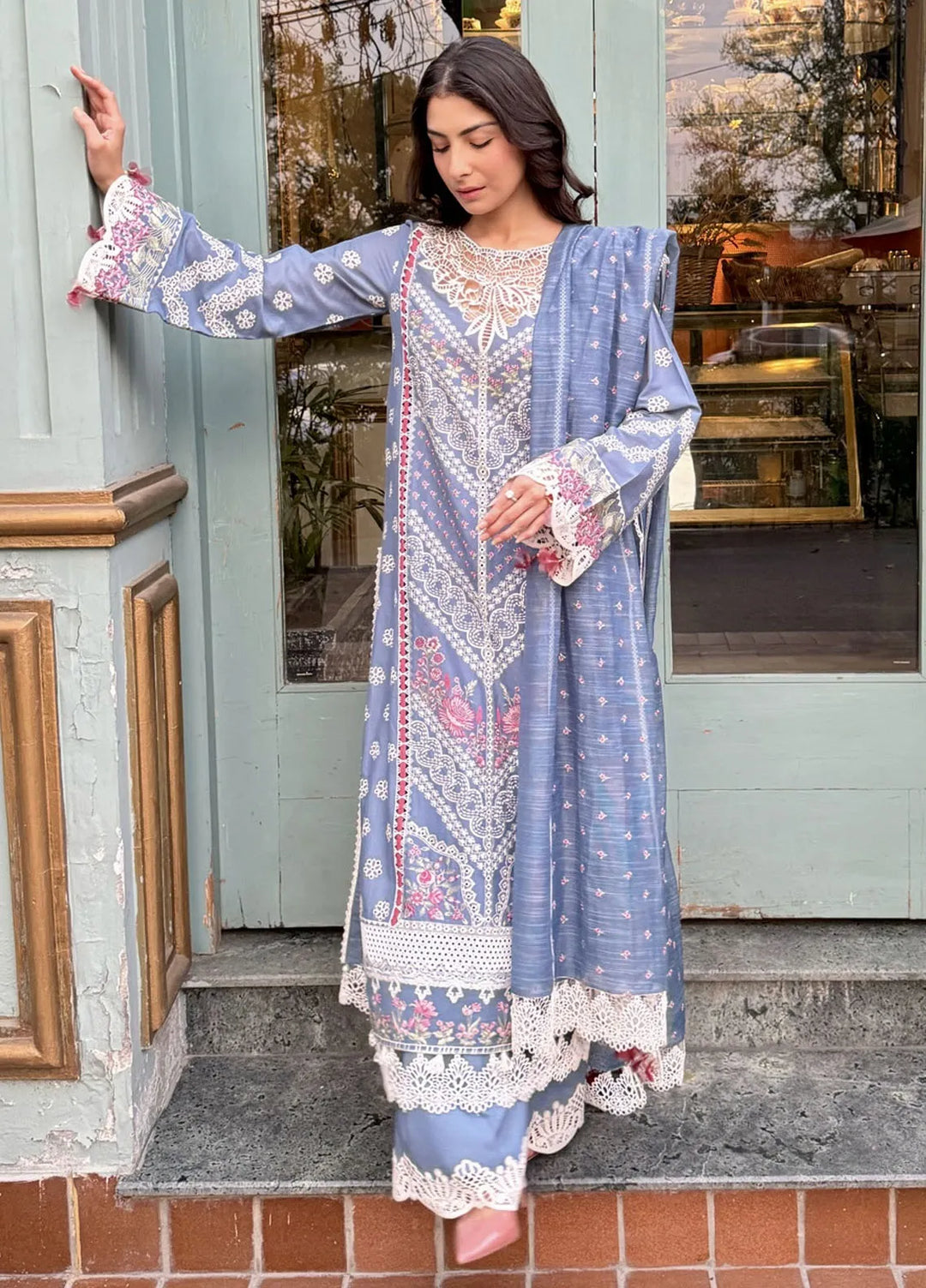 Lamour by Saad Shaikh Embroidered Lawn Suit Unstitched 3 Piece SSK24L Una - Summer Collection